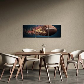Tablou - Minge de ruggby în acțiune (cu ceas) (90x30 cm)