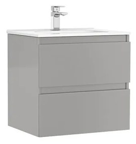MOBILIER DAILY 60X46X56.5 GALET LUCIOS, 2 SERTARE,CU LAVOAR Gri lucios, 600x460 mm