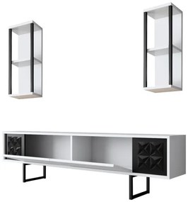 Set de mobilier pentru living Black, Alb- Negru