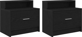 vidaXL Noptiere cu sertar 2 buc stejar negru 51x31x47 cm