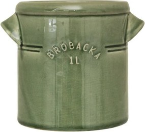 Ghiveci din ceramică glazurată manual 1L verde închis, „Brobacka"