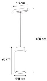 Pendantă modernă neagră pentru sistem de șine monofazat cu LED inclus - Magnetic Vance