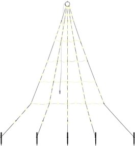 vidaXL Brad de Crăciun LED cu țevi de prindere în pământ 182 cm Metal