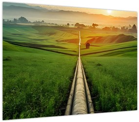 Tablou - Răsărit de soare peste vale (70x50 cm)