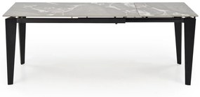 Masa extensibila Felix marmura gri/negru L141-201 cm