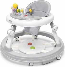 Premergator multifunctional cu panou interactiv pentru picioare Kidizi Pippa gri, tavita cu muzica si lumini detasabila, reglabil pe 3 nivele