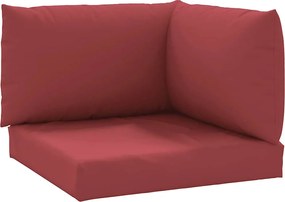 vidaXL Perne pentru canapea din paleți, 3 buc., roșu vin, textil