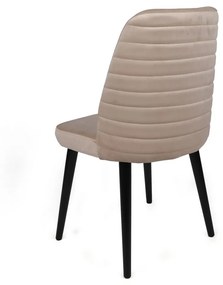 Set 2 scaune haaus Tutku, Crem/Negru, textil, picioare metalice