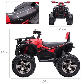 ATV electric 12V HOMCOM pentru copii 3-5 ani, 100x65x73cm | Aosom Romania