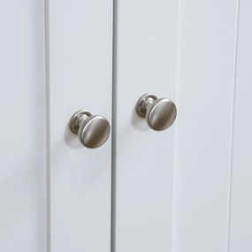 PawHut Mobilier Acoperit pentru Litieră cu Separator Interior Reglabil, Intrare Laterală și 2 Uși, 86x48x52 cm, Alb | Aosom Romania