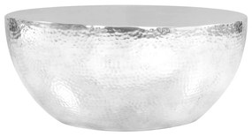 vidaXL Măsuță cafea, argintiu, 70 x 30 cm, aluminiu bătut cu ciocanul
