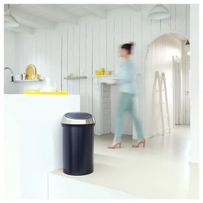 Cos de gunoi Brabantia Touch Bin 647251, 60 L, Deschidere lina si silentioasa, Negru/inox