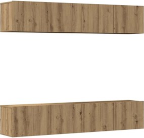 vidaXL Dulapuri TV montate pe perete 4 buc. stejar artizanal lemn