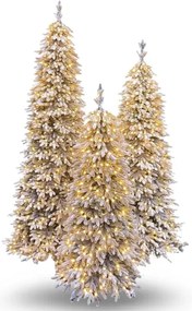 Brad Artificial Slim Pre-Lit Alina Snow, cu LED-uri integrate