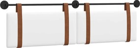 vidaXL Cap de pat suspendat Pe perete Alb 190 x 55 x 5 cm PU antic