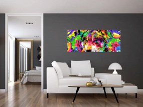 Tablou - Lupul cu graffiti (120x50 cm)