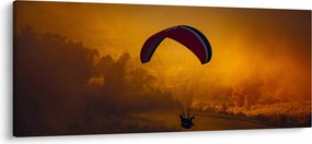 Tablou cu parașutistul în apus de soare (120x50 cm)