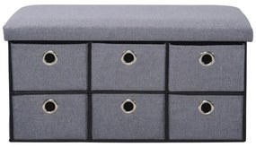 Kesper 15950 Comodă tapițată cu 6 sertare, grideschis, 76 x 38 x 38 cm
