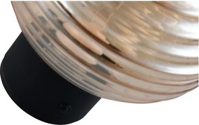 Aplică de perete chihlimbar LED din sticlă cu USB ø 15,5 cm Earl – Reality