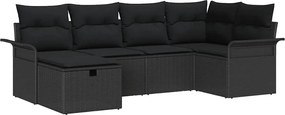 vidaXL Set de canapele pentru grădină cu pernă 6 pcs Rattan poli
