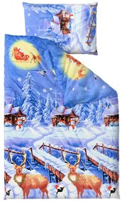 Lenjerie de pat microplus WINTER WISH albastru Dimensiune lenjerie de pat: 70 x 90 cm | 140 x 200 cm