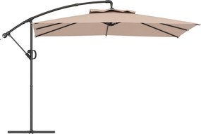 Outsunny Umbrelă de Soare Suspendată cu Rotire la 360°, Mâner cu Manivelă și Înclinare, 300x325x230 cm, Kaki | Aosom Romania
