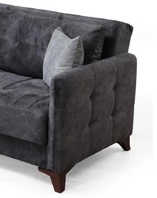 Canapea Retro, culoare gri, 220 x 95 cm
