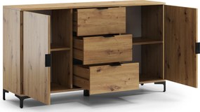 Mazzoni Comodă LANA K-150S Stejar Artisan - DULAP VERTICAL CU 2 UȘI CU SERTARE