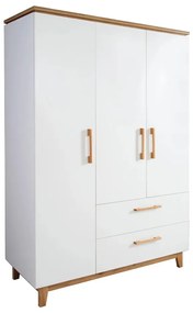 Șifonier pentru copii alb cu aspect de lemn de stejar 135x200 cm Finn – Roba