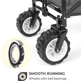 Waldbeck Easy Rider, cărucior de până la 70 kg, telescopic, pliabil, gri