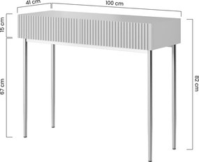 Consolă cu sertare Nicole 100 cm - negru mat / picioare aurii