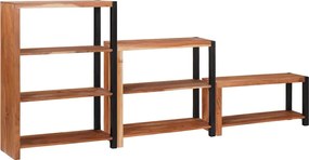 vidaXL Raft pentru cărți 3 pcs Maro 80 x 30 x 110 cm