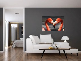 Tablou cu doi flamengo îndrăgostiți (90x60 cm)
