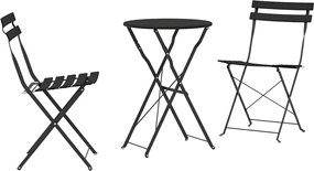 vidaXL Set Bistro Pliabil 3 pcs Antracit Oțel
