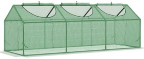 Mini sera gradina pentru plante, legume, fructe cu 3 ferestre tip rulou si protectie PE Anti-UV, verde 180x60x60cm Outsunny | Aosom RO