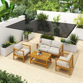 Outsunny Voal de umbră rectangular 3 x 2 m voal de umbră cu protecție UV pentru terasă balcon exterior balcon, negru | Aosom Romania