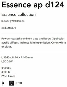 Aplica de perete LED moderna design liniar ESSENCE AP 20W BIANCO