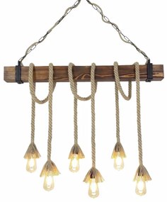 Lustră pe cablu KUTUK 6xE27/40W/230V, lemn de pin