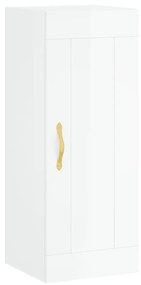 835020 vidaXL Dulap de perete, alb extralucios, 34,5x34x90 cm, lemn prelucrat
