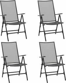 vidaXL Scaune din plasă pliante, 4 buc., antracit, oțel