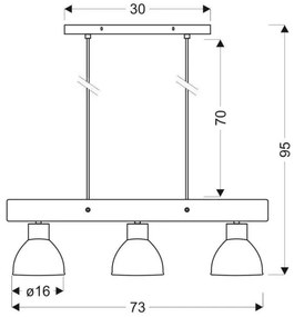 Candelabru pe un șir VARIO 3xE27/60W/230V