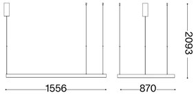 Lustră LED pe cablu Ideal Lux WAVES LED/54W/230V CRI 90 alamă