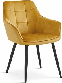 Scaun Bucatarie / Dining Warsil Catifea Galben