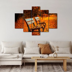 Tablou cu banca toamna (150x105 cm)