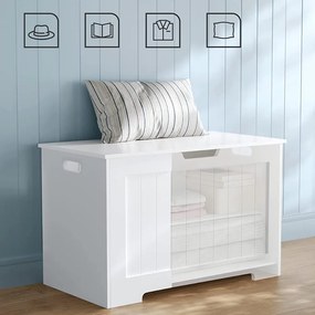 Vasagle Cufăr de depozitare GRETA, 76x48x40 cm, alb