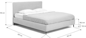 Pat matrimonial galben muștar tapițat cu somieră 160x200 cm Noira Slim – Bonami Selection