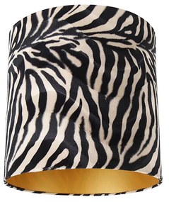 Abajur din catifea cu design zebra 40/40/40 interior auriu