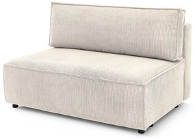 Modul pentru canapea crem cu tapițerie din catifea reiată (de mijloc) Nihad modular – Bobochic Paris
