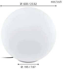 Eglo 98108 - LED RGBW Lampadar exterior MONTEROLO-C 1xLED/9W/230V IP65 ø600