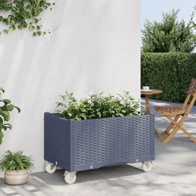 vidaXL Jardinieră de grădină cu picioare, albastru gri, 80x50x54 cm, PP